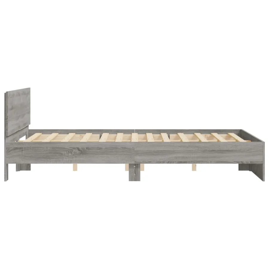 Cadre de lit sans matelas sonoma gris 150x200 cm - 6
