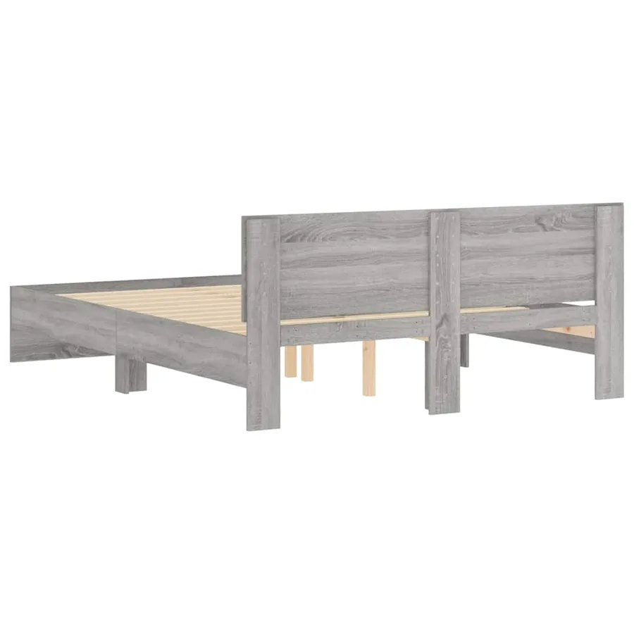 Cadre de lit sans matelas sonoma gris 150x200 cm - 7
