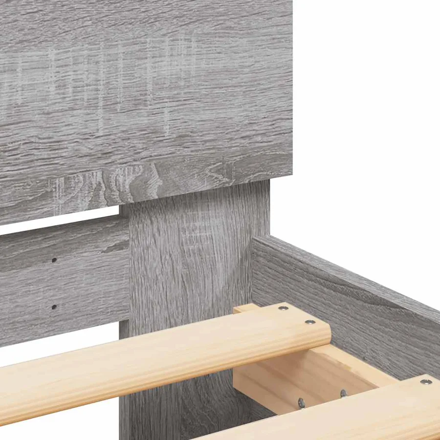 Cadre de lit sans matelas sonoma gris 150x200 cm - 8