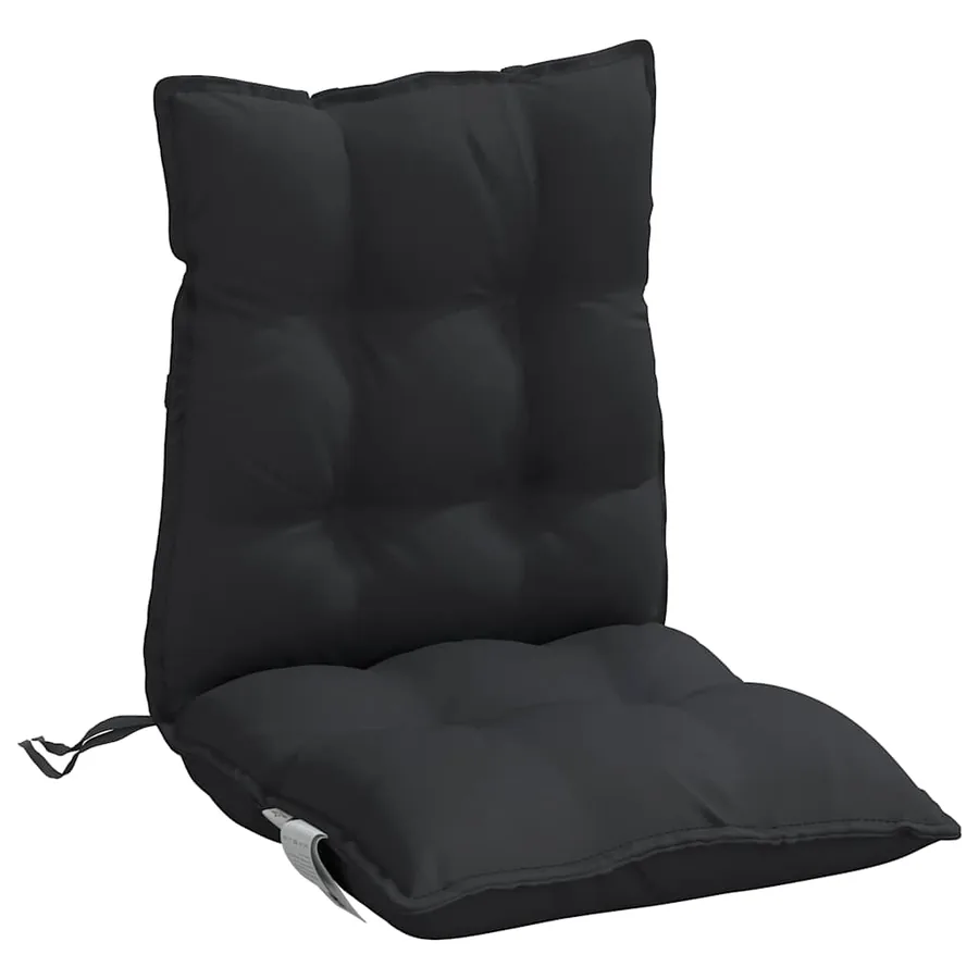 Coussins de chaise à dossier bas lot de 4 noir tissu oxford - 5