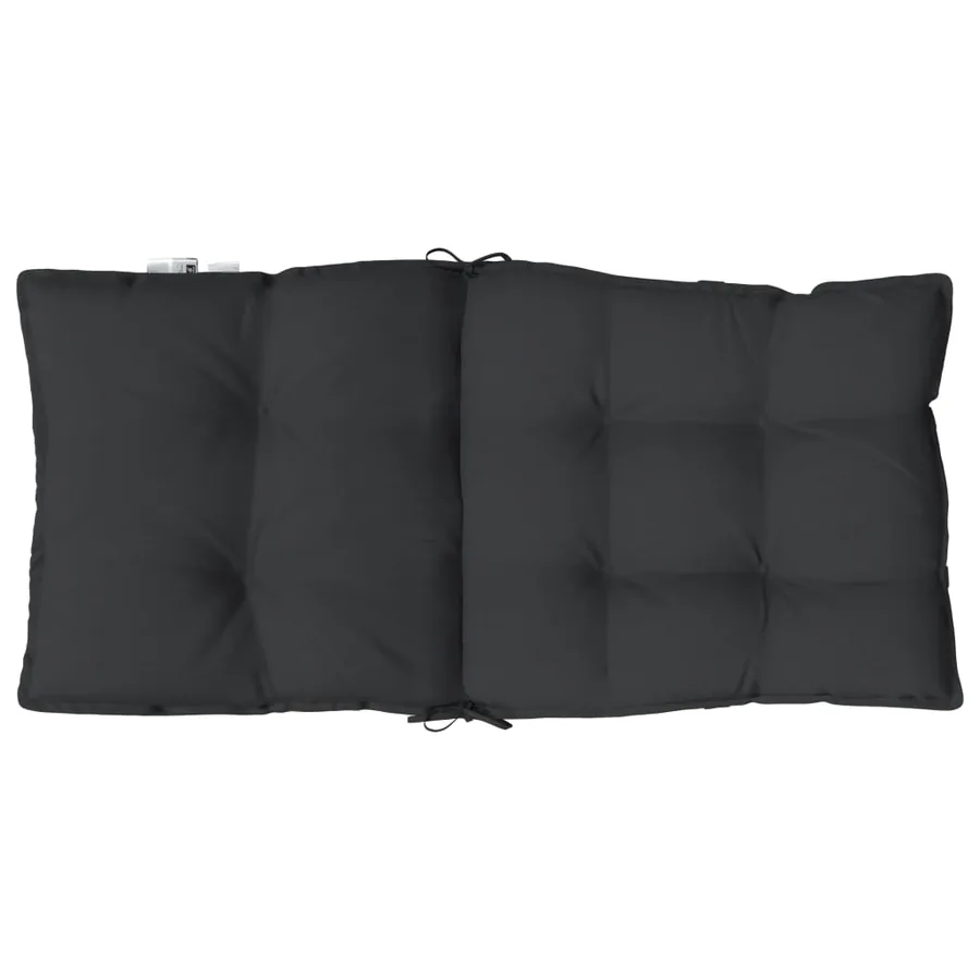 Coussins de chaise à dossier bas lot de 4 noir tissu oxford - 7