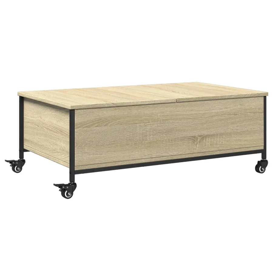 Table basse avec roulettes chêne sonoma bois d'ingénierie - 2