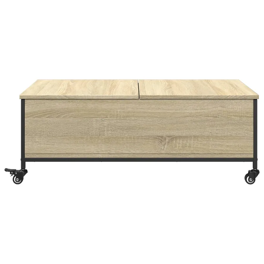 Table basse avec roulettes chêne sonoma bois d'ingénierie - 6