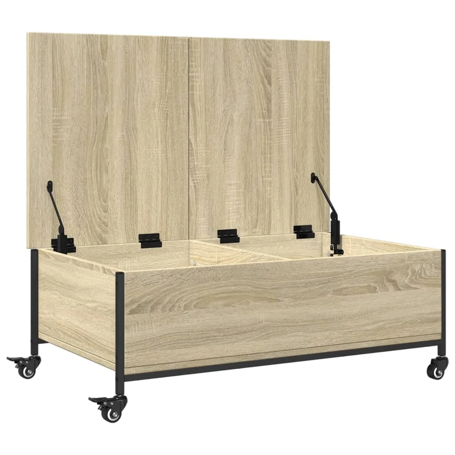 Table basse avec roulettes chêne sonoma bois d'ingénierie - 7