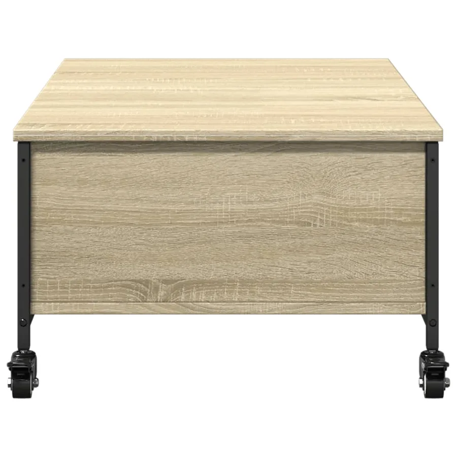 Table basse avec roulettes chêne sonoma bois d'ingénierie - 8