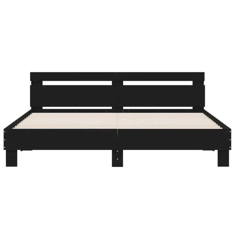 Cadre de lit avec LED sans matelas noir 200x200 cm - 7