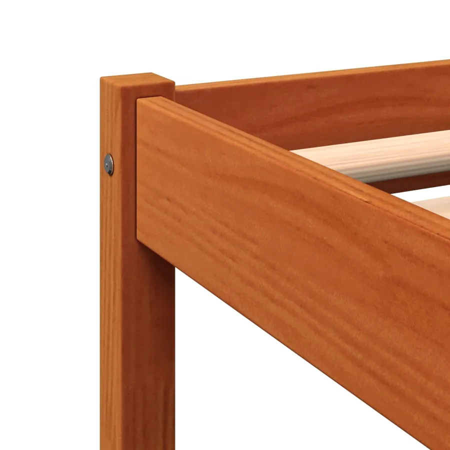 Cadre de lit sans matelas cire marron 160x200cm bois pin massif - 6
