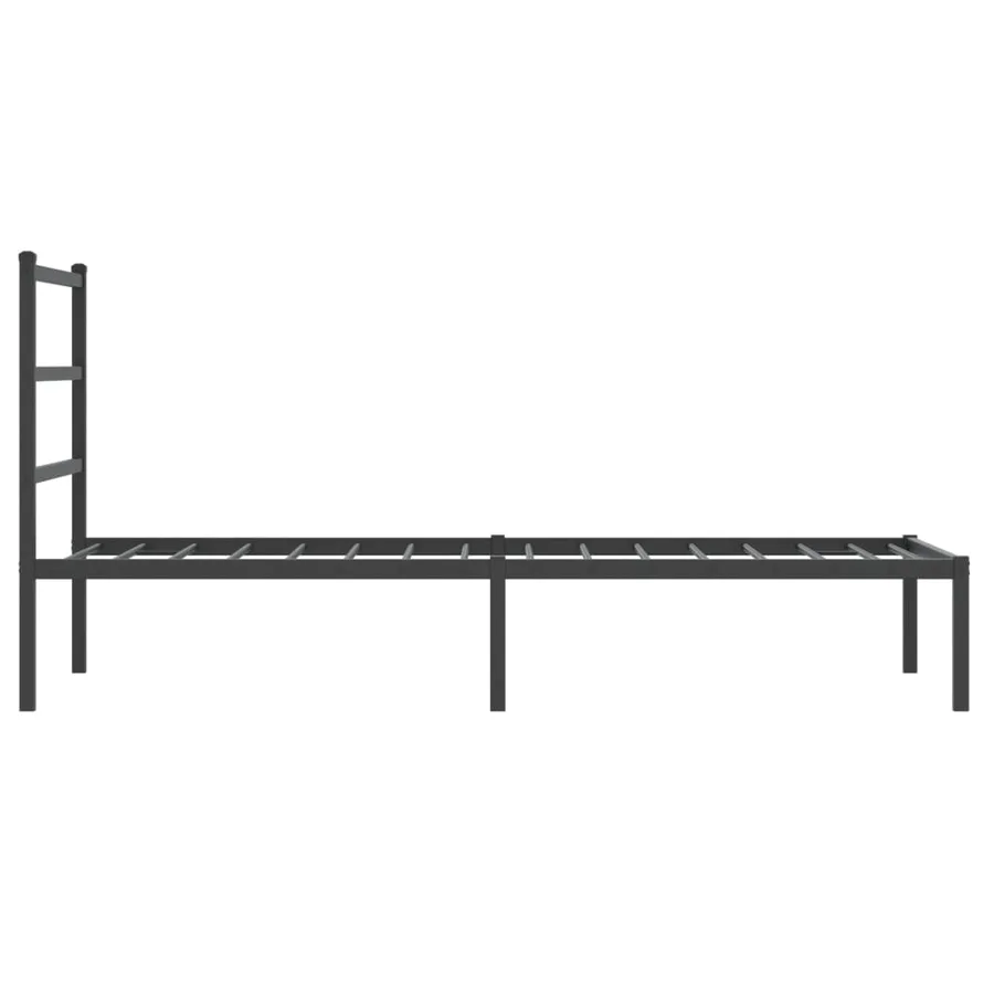 Cadre de lit métal sans matelas avec tête de lit noir 90x200 cm - 6