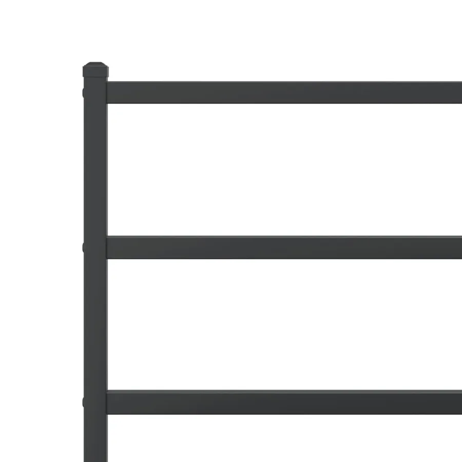 Cadre de lit métal sans matelas avec tête de lit noir 90x200 cm - 8