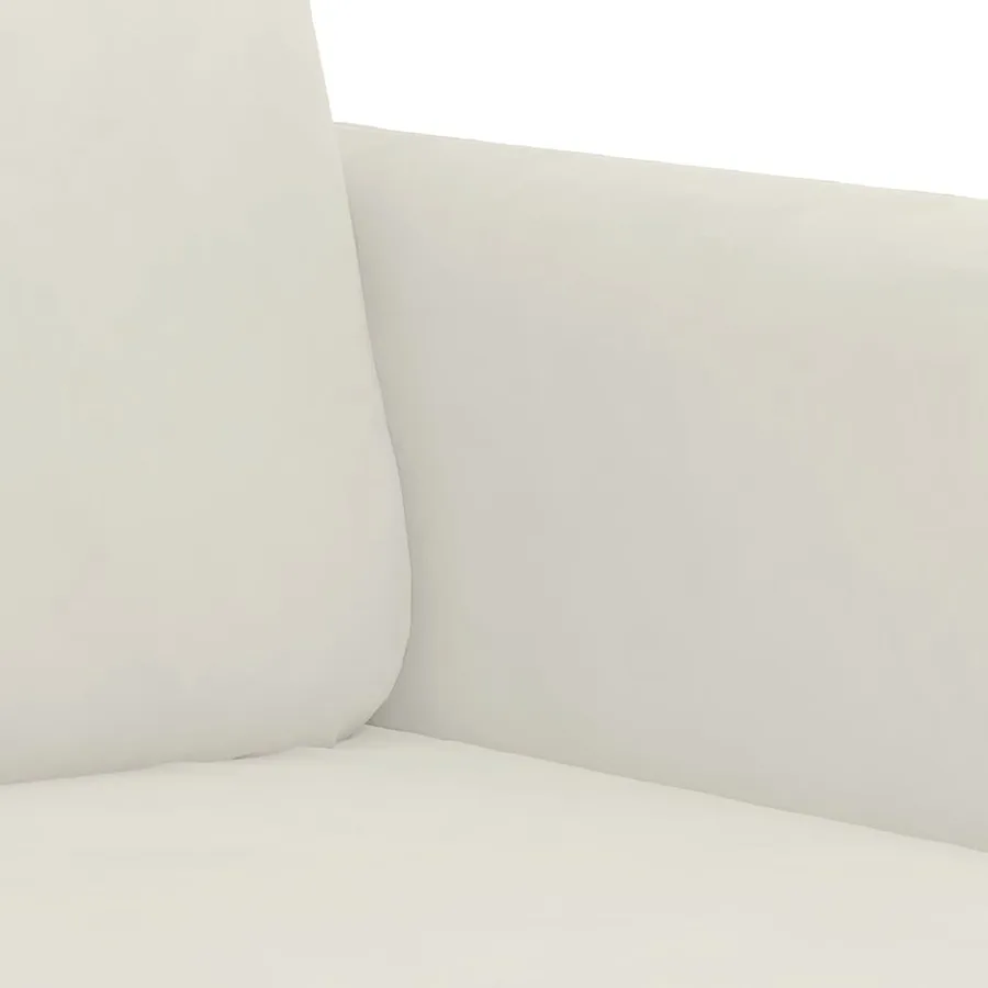 Canapé à 3 places Crème 180 cm Velours - 6