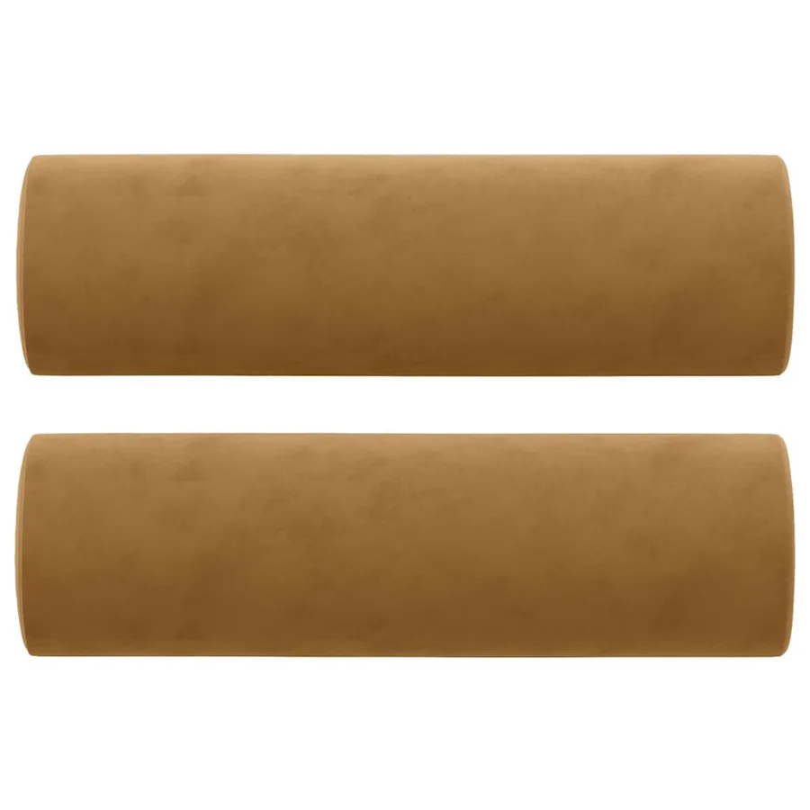 Canapé 3 places avec oreillers décoratifs marron 180 cm velours - 5
