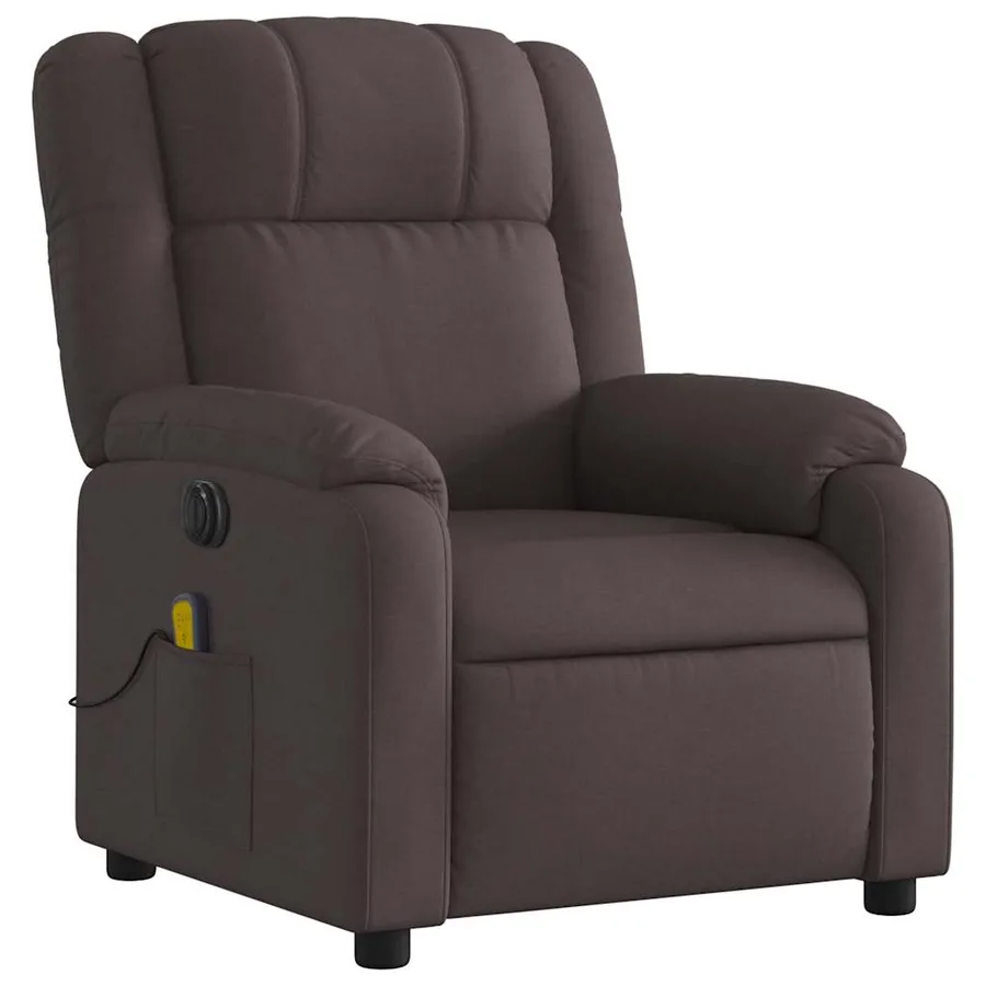 Fauteuil de massage inclinable électrique Marron foncé Tissu - 4