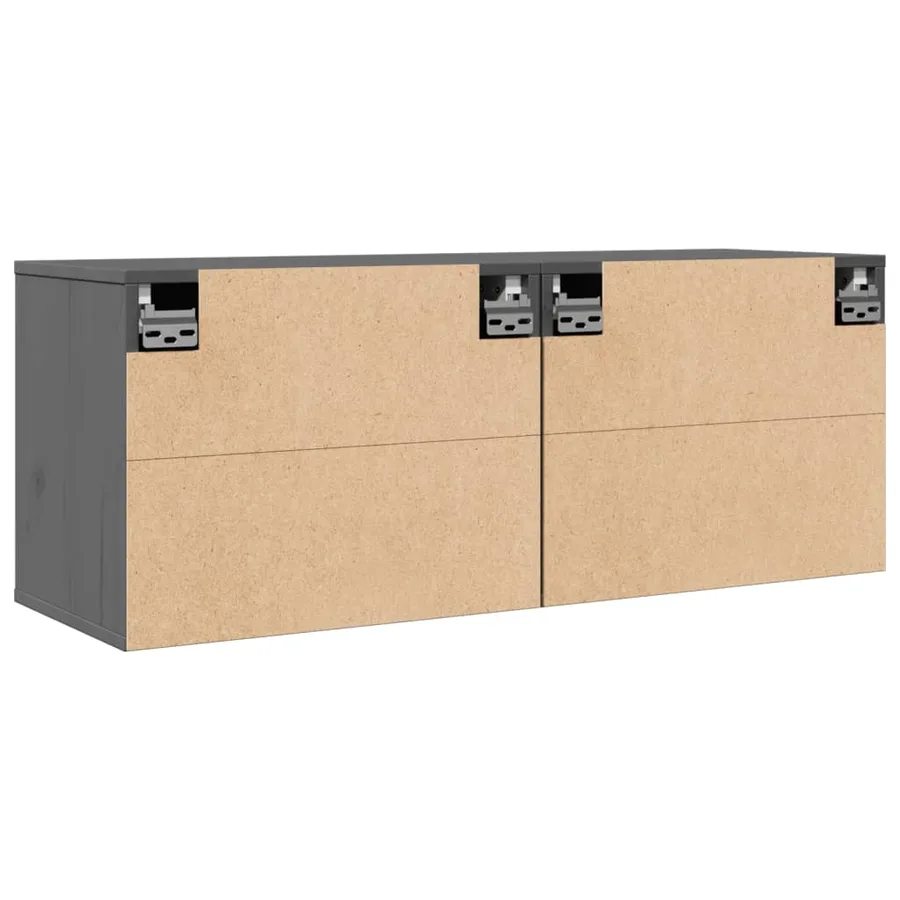 Armoires murales 2 pcs Gris 45x30x35 cm Bois de pin massif - 8