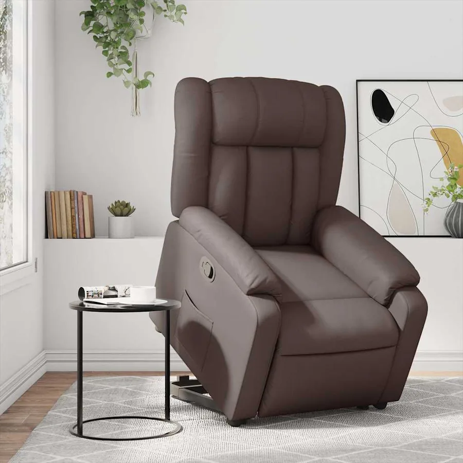 Fauteuil inclinable marron similicuir - 15