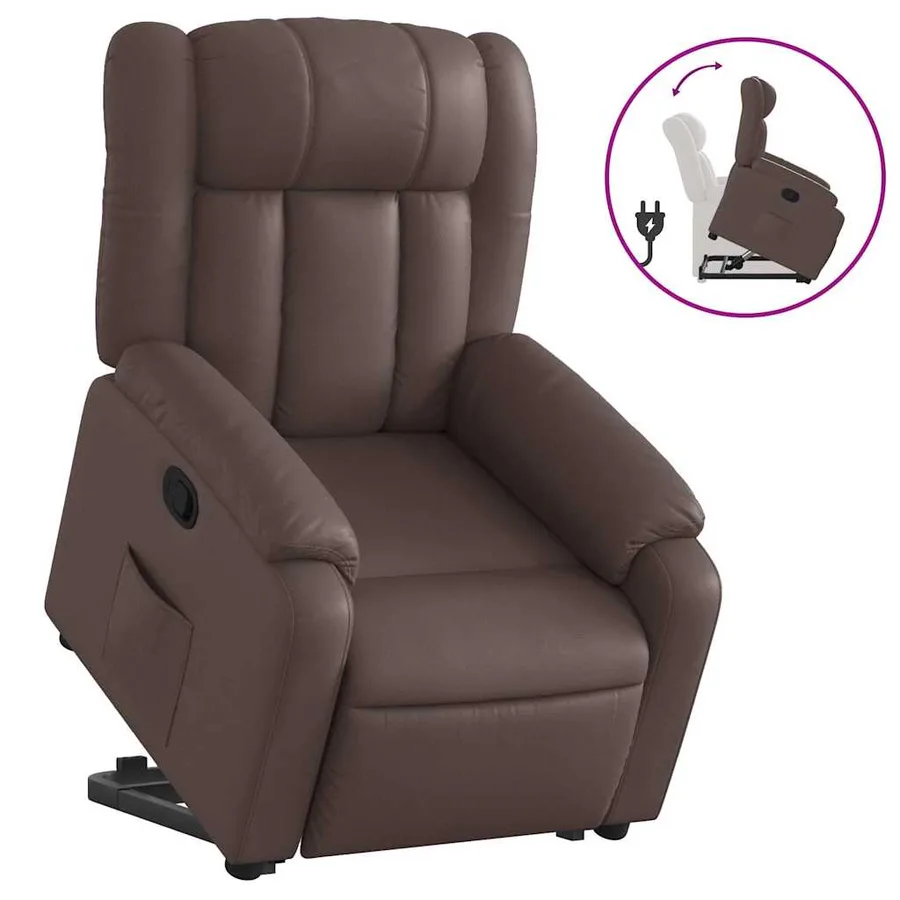 Fauteuil inclinable marron similicuir - 2
