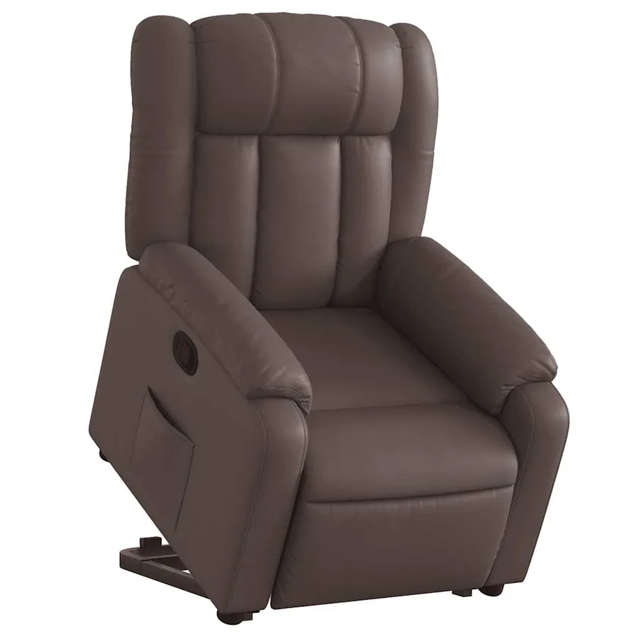 Fauteuil inclinable marron similicuir - 3