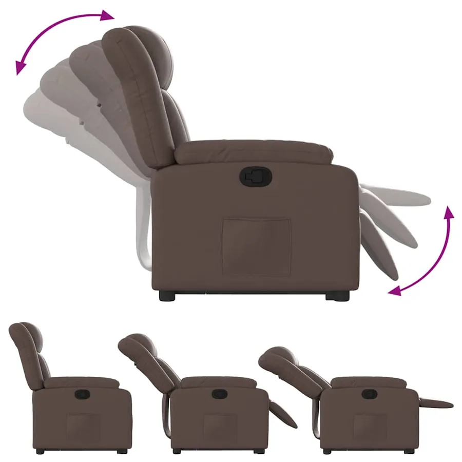Fauteuil inclinable marron similicuir - 7