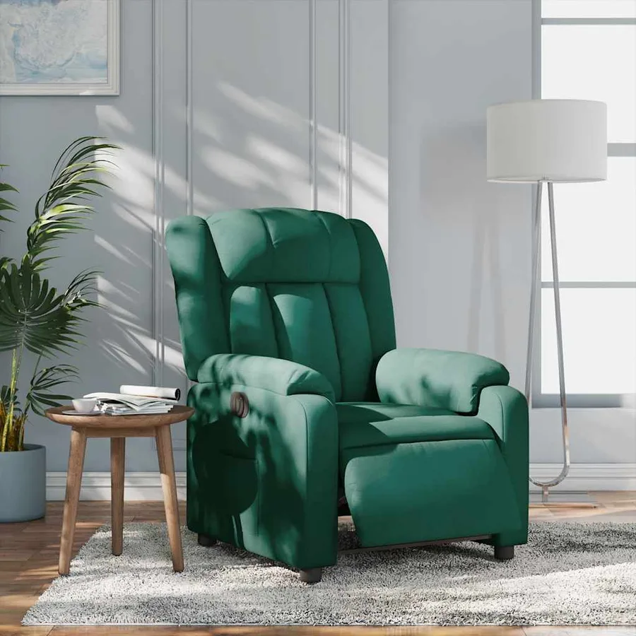 Fauteuil inclinable électrique Vert foncé Tissu - 16