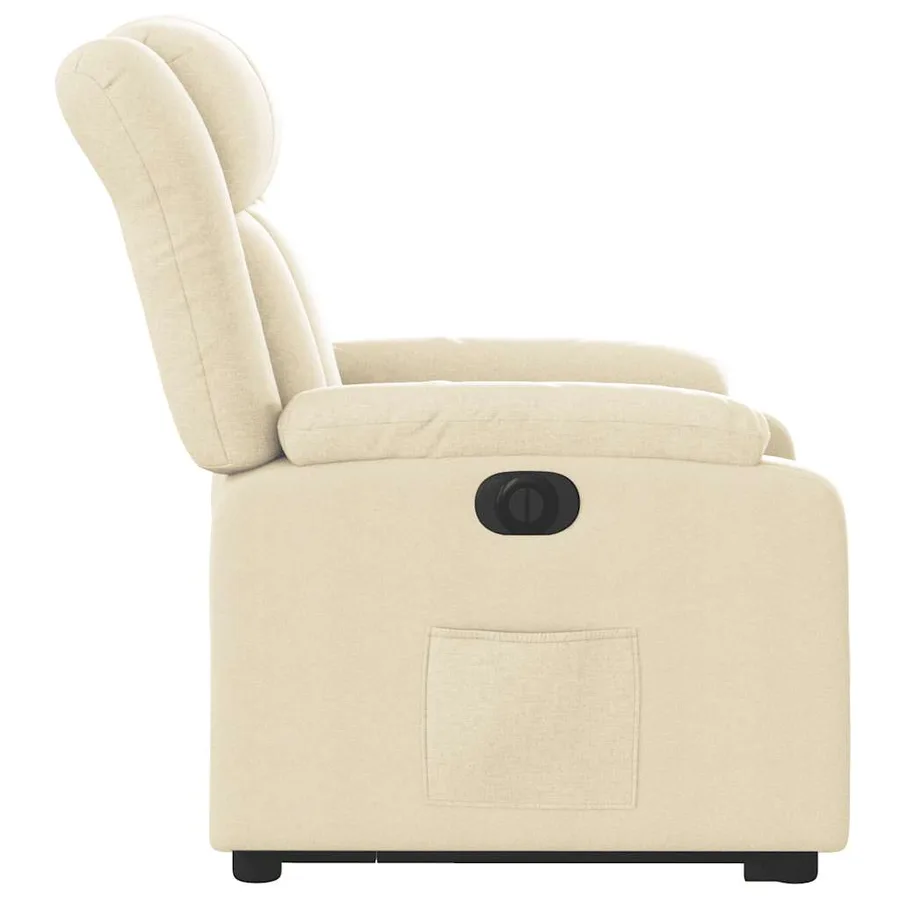 Fauteuil inclinable électrique crème tissu - 10