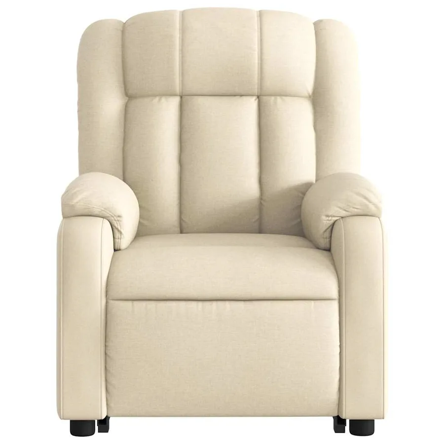 Fauteuil inclinable électrique crème tissu - 9