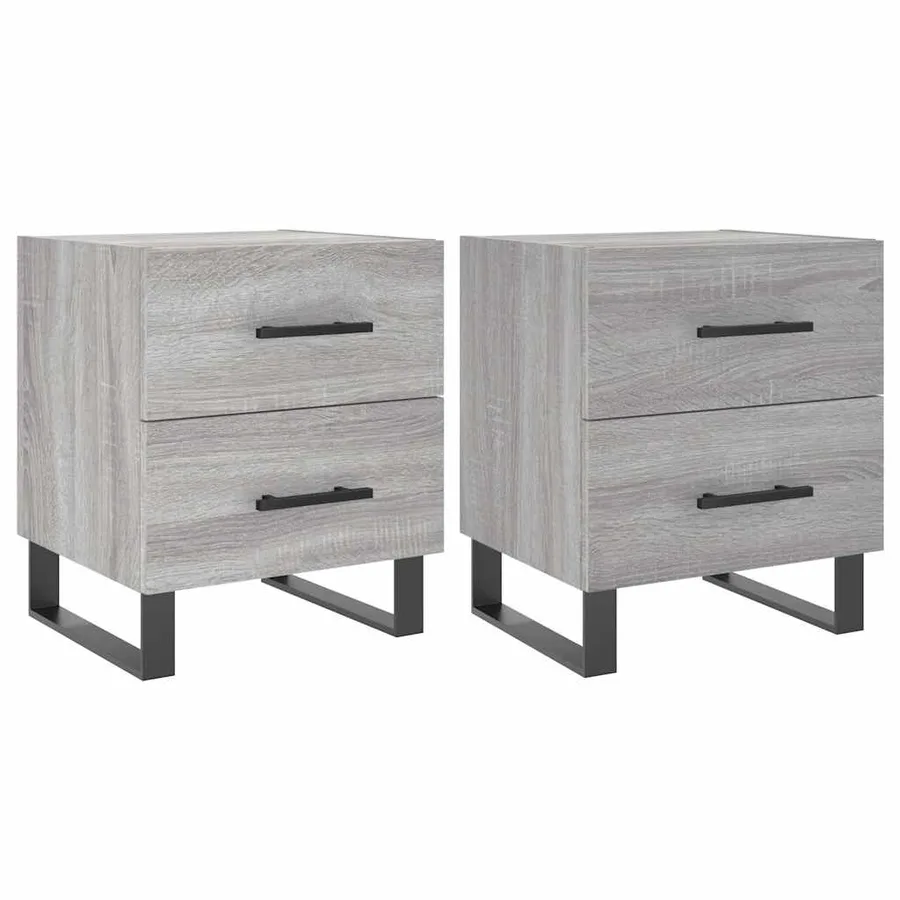 Tables de chevet 2 pcs sonoma gris 40x35x47,5 cm - 2