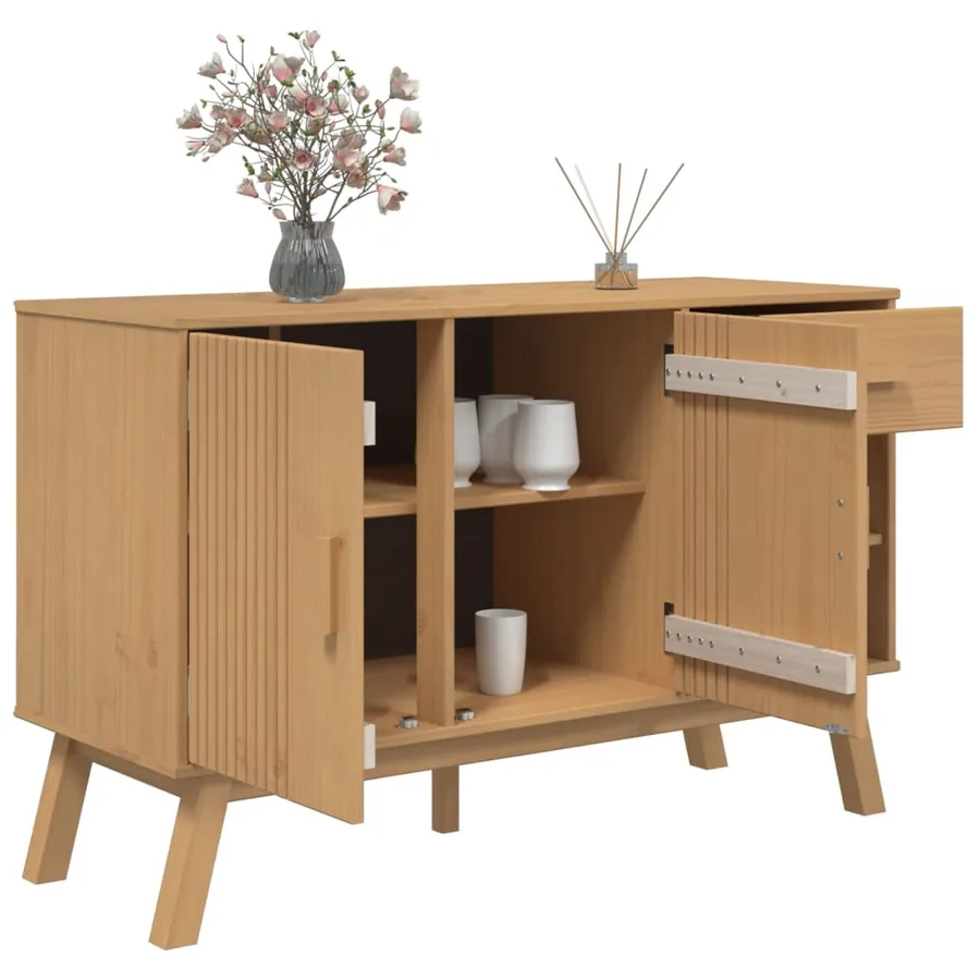 Buffet OLDEN marron 114x43x73,5 cm bois massif de pin - 6