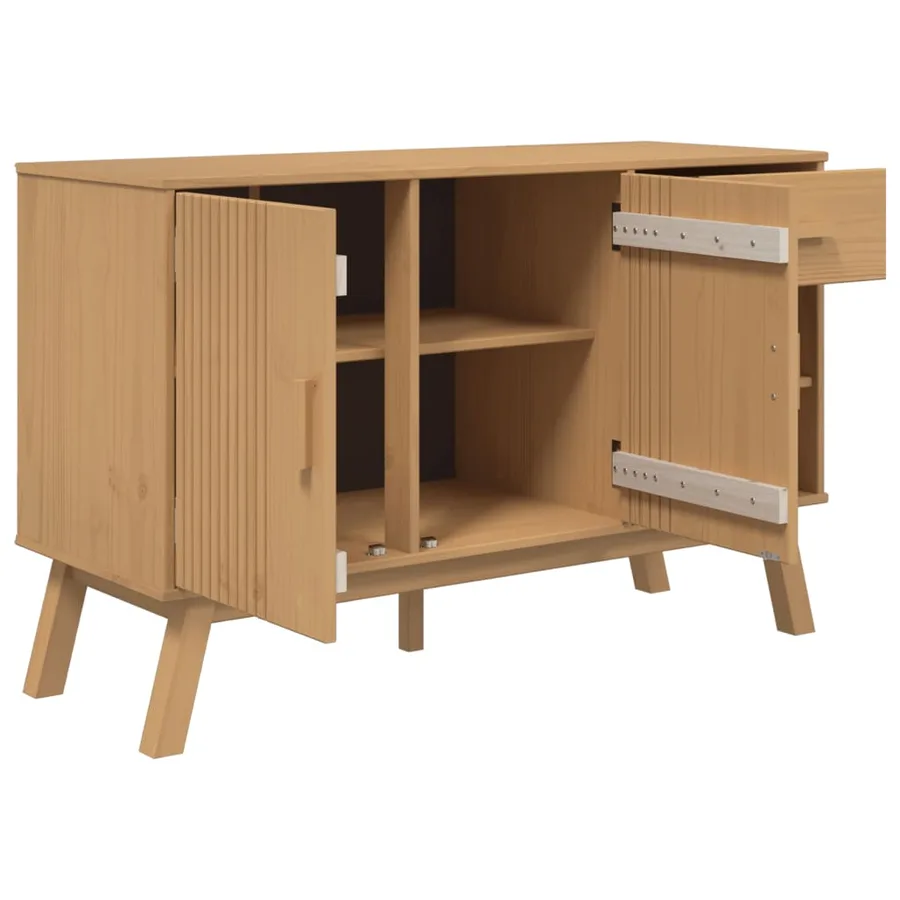 Buffet OLDEN marron 114x43x73,5 cm bois massif de pin - 7