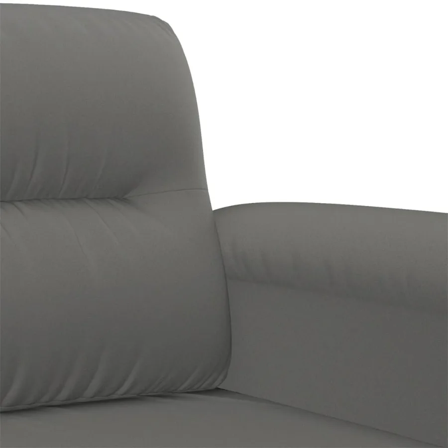 Ensemble de canapés 4 pcs coussins Gris foncé Tissu microfibre - 8