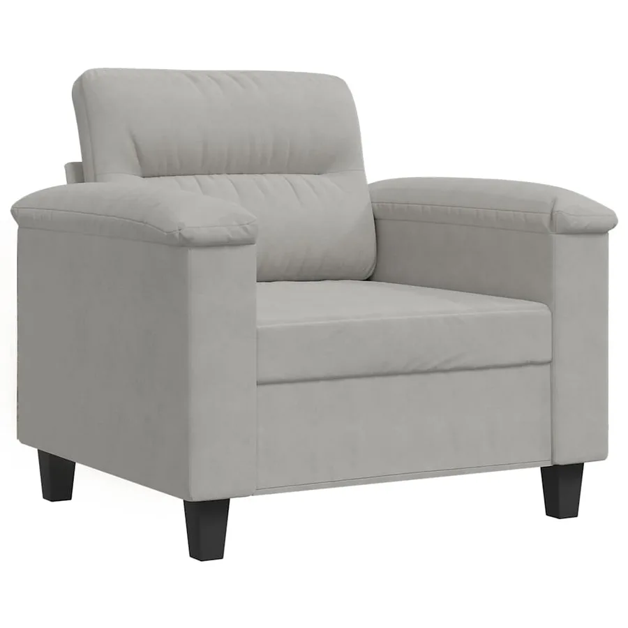 Fauteuil gris clair 60 cm tissu microfibre - 2