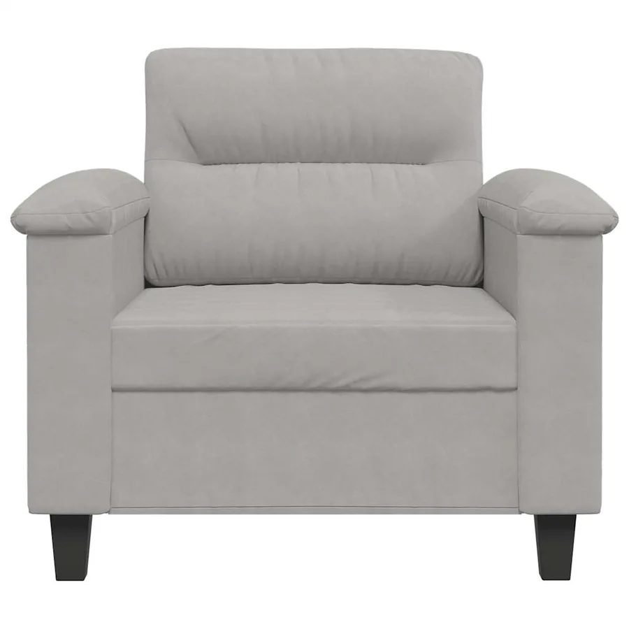 Fauteuil gris clair 60 cm tissu microfibre - 4