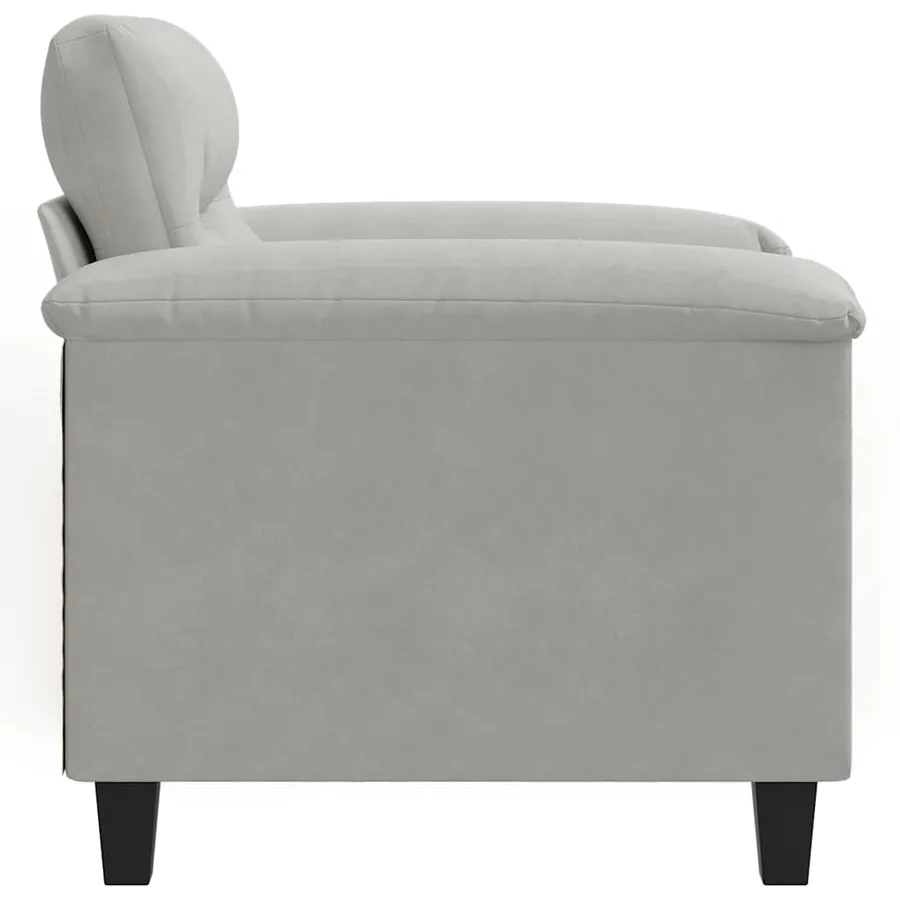 Fauteuil gris clair 60 cm tissu microfibre - 5