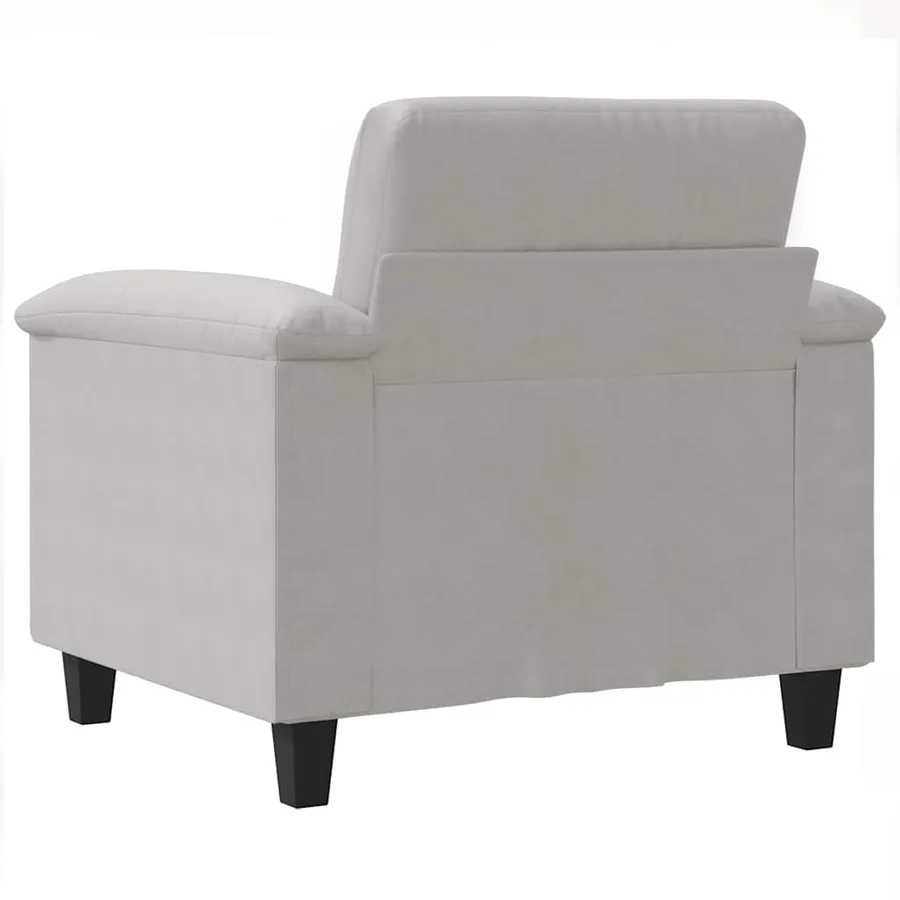 Fauteuil gris clair 60 cm tissu microfibre - 6