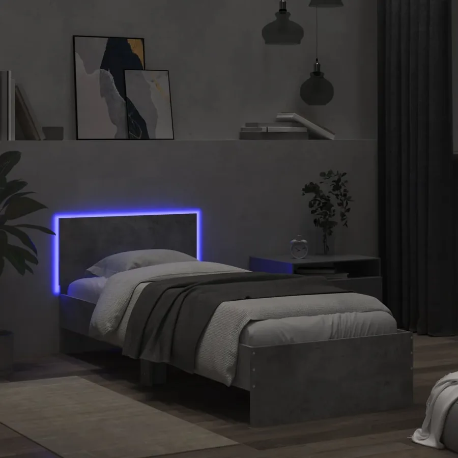 Cadre de lit sans matelas avec lumières LED 90x200 cm - 4