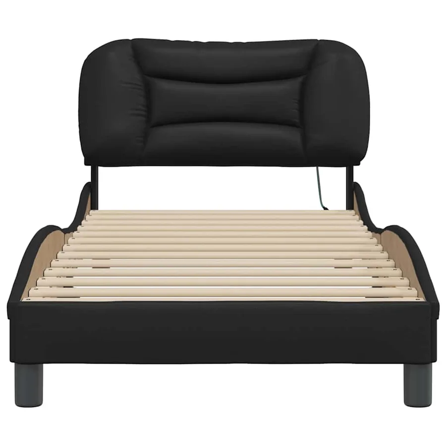 Cadre de lit avec LED sans matelas Hvar noir 80x200 cm - 6