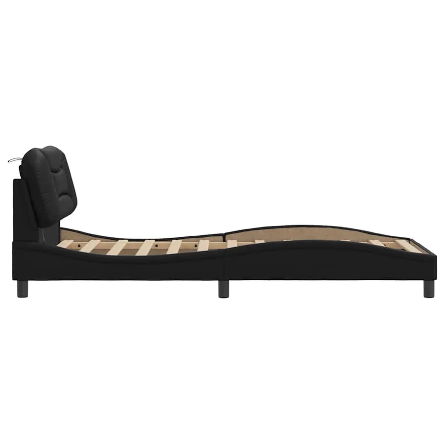 Cadre de lit avec LED sans matelas Hvar noir 80x200 cm - 8