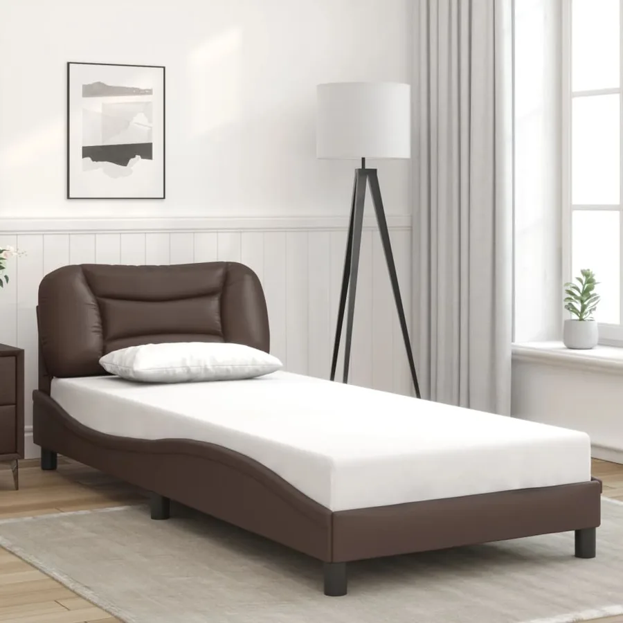 Cadre de lit avec LED sans matelas Hvar marron 90x200 cm - 4