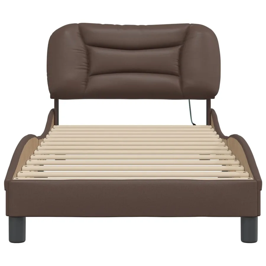 Cadre de lit avec LED sans matelas Hvar marron 90x200 cm - 6