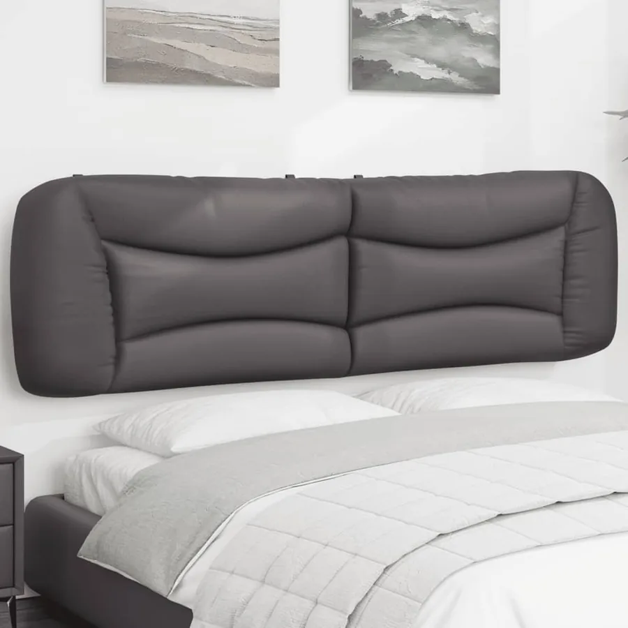 Coussin de tête de lit Hvar gris 180 cm similicuir