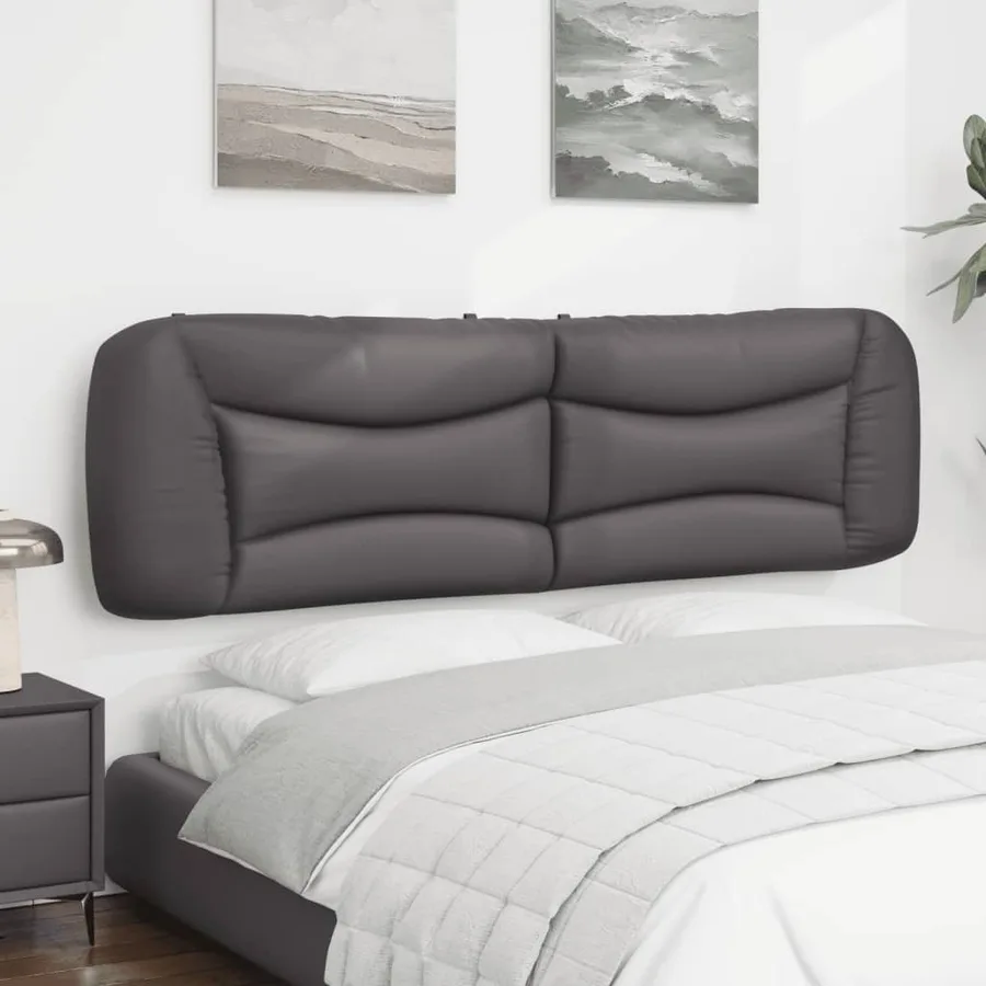 Coussin de tête de lit Hvar gris 180 cm similicuir - 4