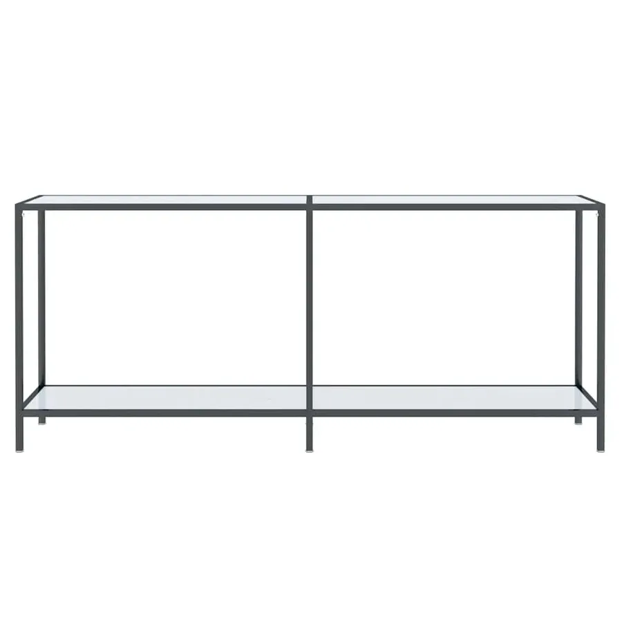 Table console Blanc 180x35x75,5 cm Verre trempé - 3