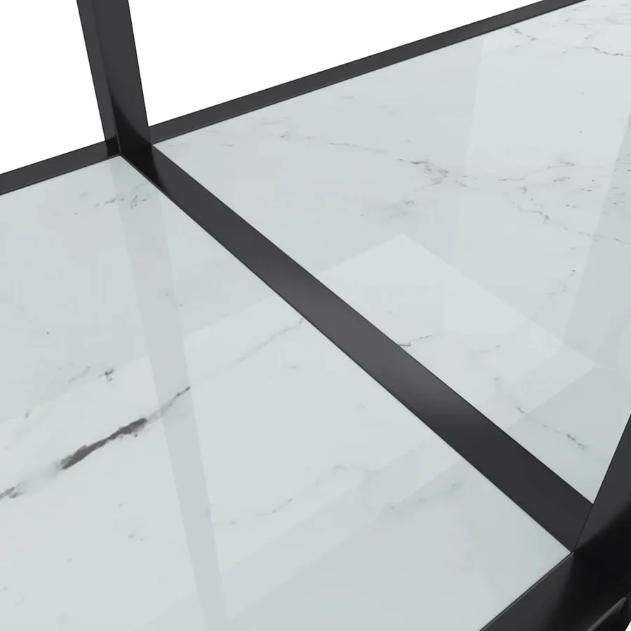 Table console Blanc 180x35x75,5 cm Verre trempé - 6