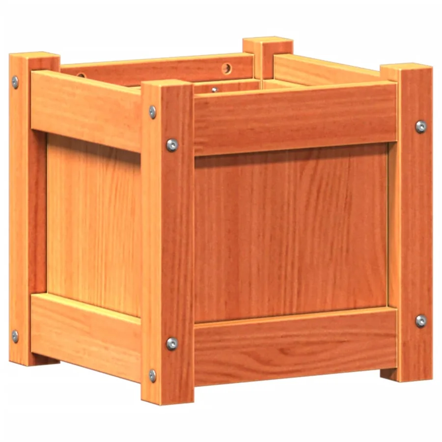 Jardinière cire marron 31x31x31 cm bois de pin massif - 2