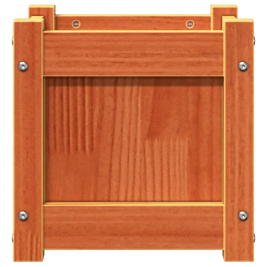 Jardinière cire marron 31x31x31 cm bois de pin massif - 6