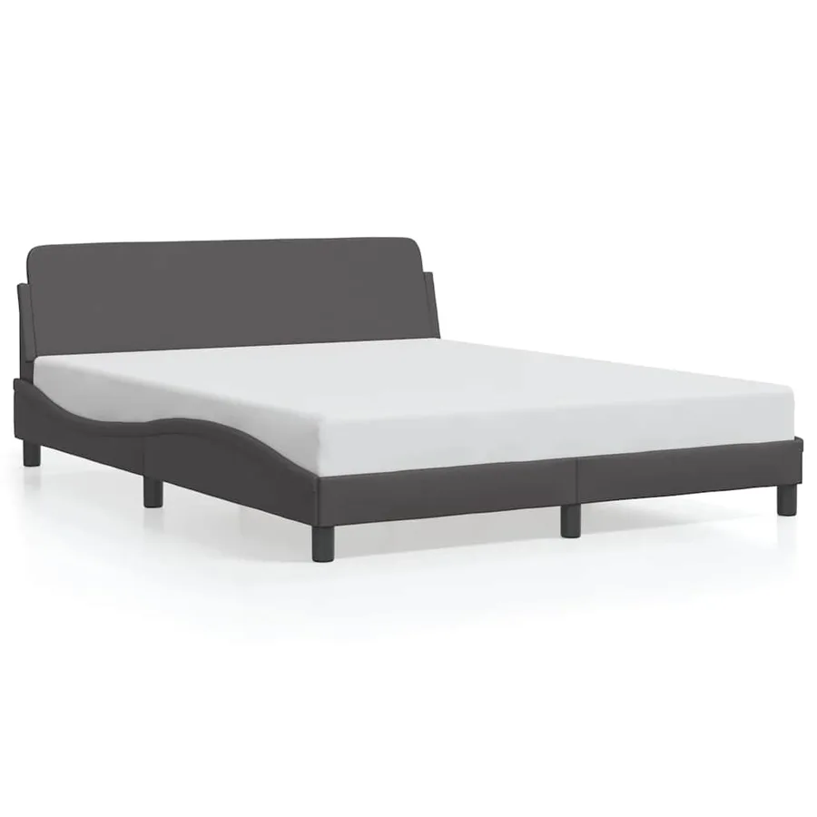 Cadre de lit Dover gris 160x200 cm similicuir - 2