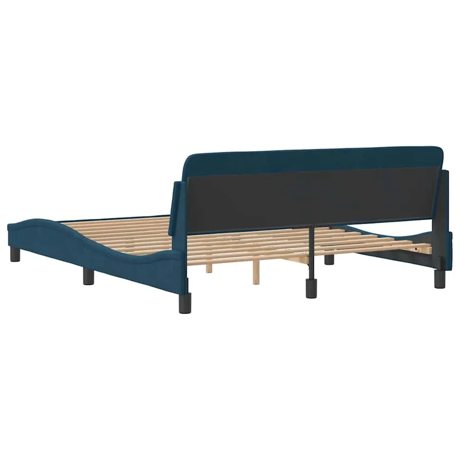 Cadre de lit avec tête de lit Dover bleu 160x200cm velours - 6