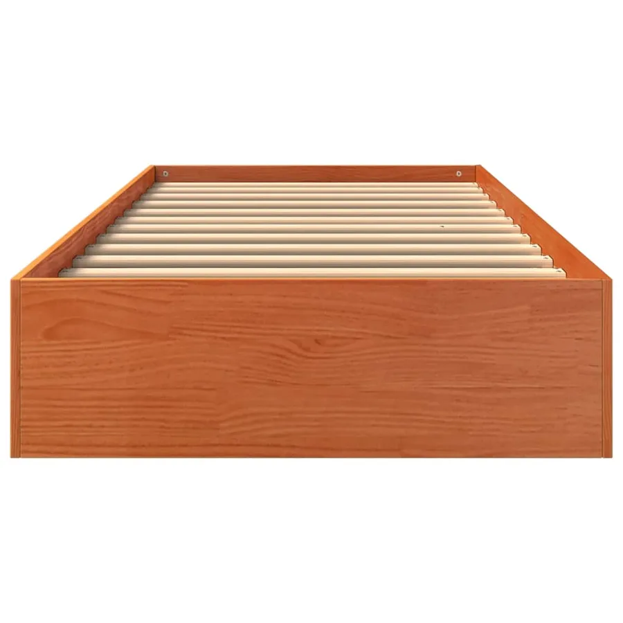 Cadre de lit sans matelas cire marron 90x190 cm bois pin massif - 4