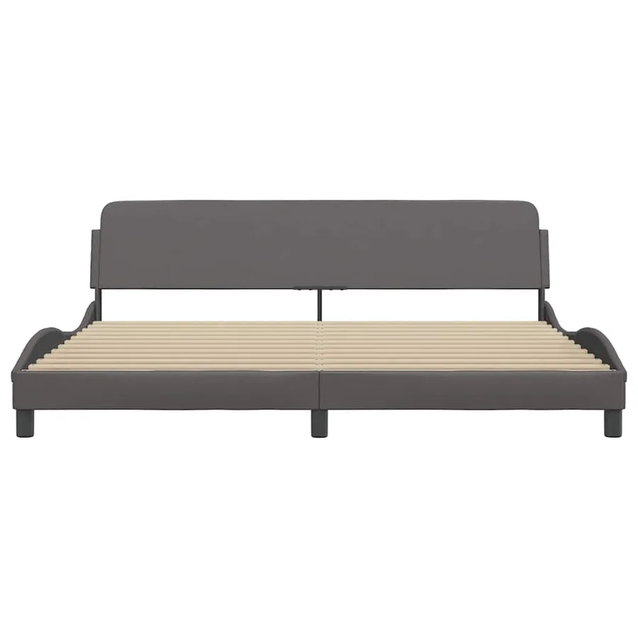 Cadre de lit Dover gris 200x200 cm similicuir - 4