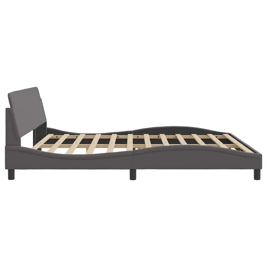 Cadre de lit Dover gris 200x200 cm similicuir - 5
