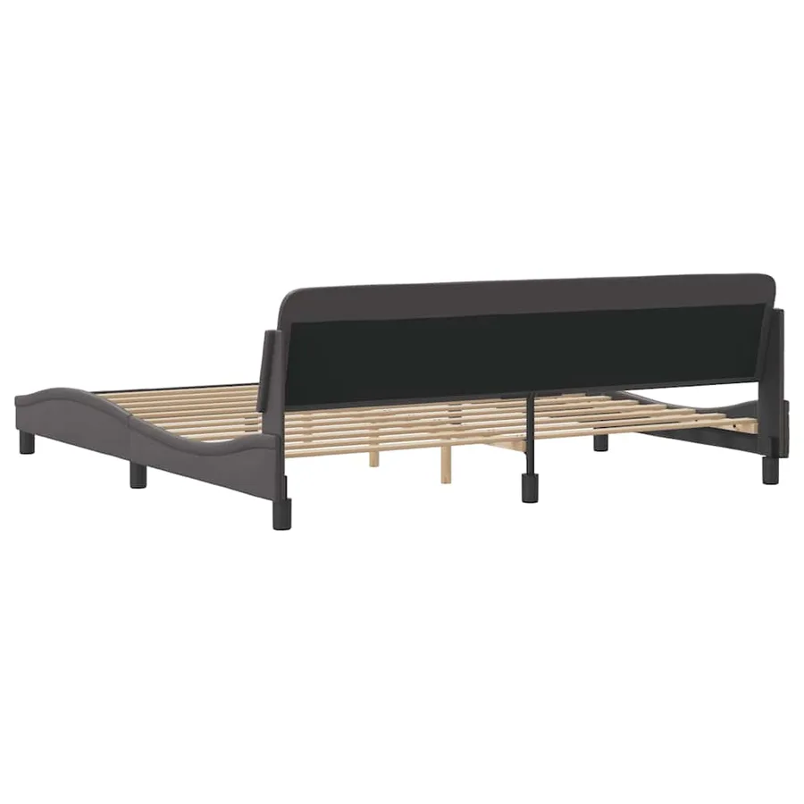 Cadre de lit Dover gris 200x200 cm similicuir - 6