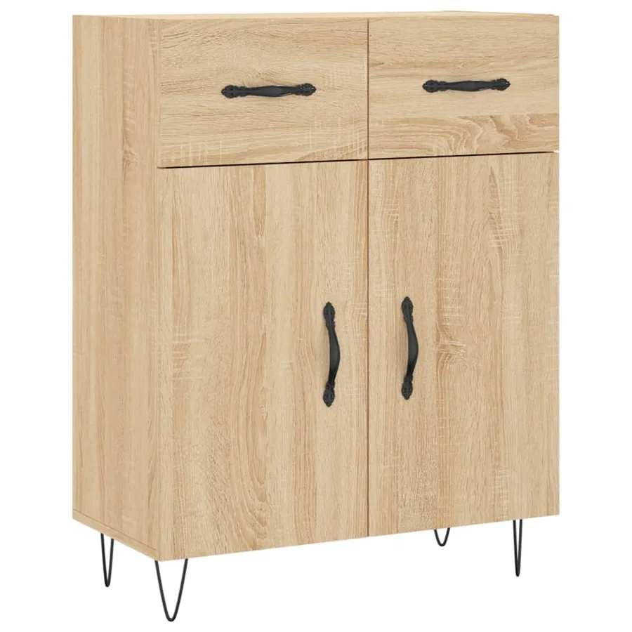 Buffet chêne sonoma 69,5x34x90 cm bois d'ingénierie - 2